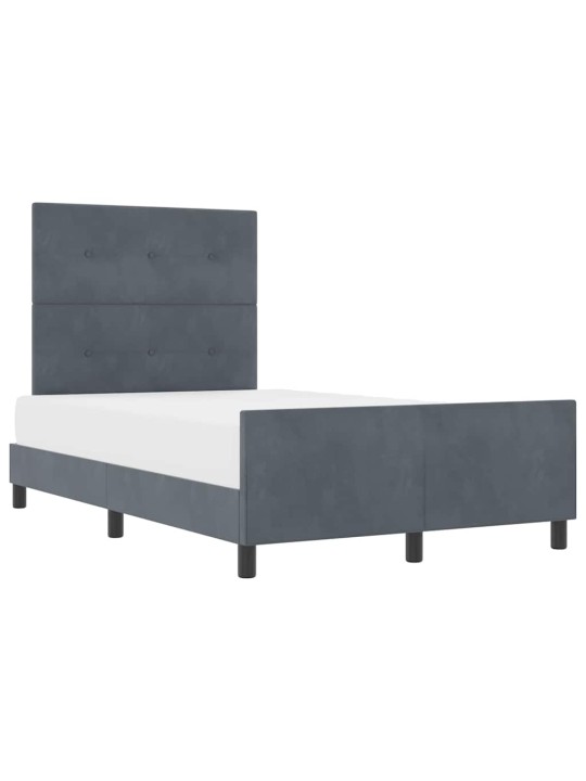 Voodi raam peaga tumehall 120 x 200 cm samet
