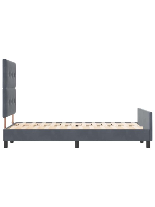 Voodi raam peaga tumehall 120 x 200 cm samet