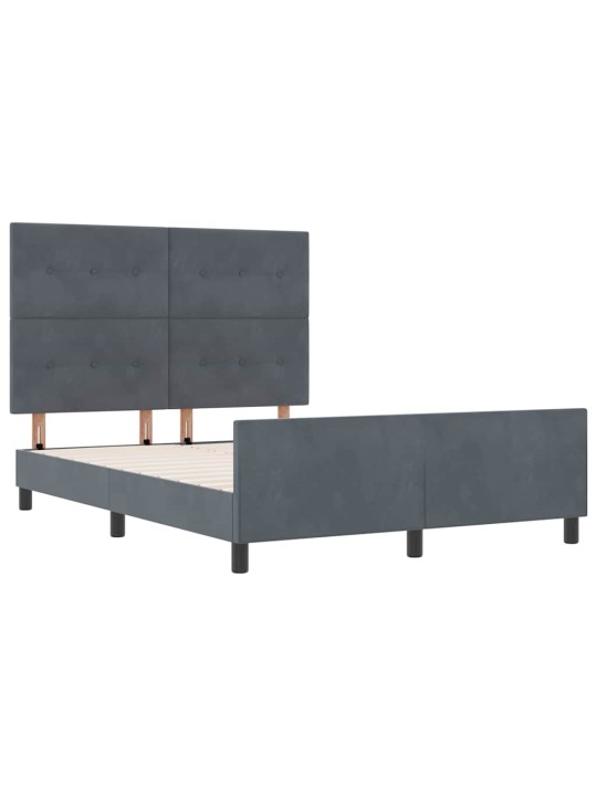 Voodi raam peaga tumehall 160 x 200 cm samet