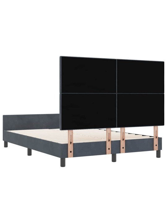 Voodi raam peaga tumehall 160 x 200 cm samet