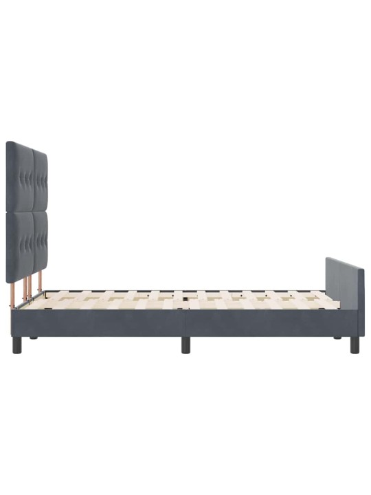 Voodi raam peaga tumehall 160 x 200 cm samet