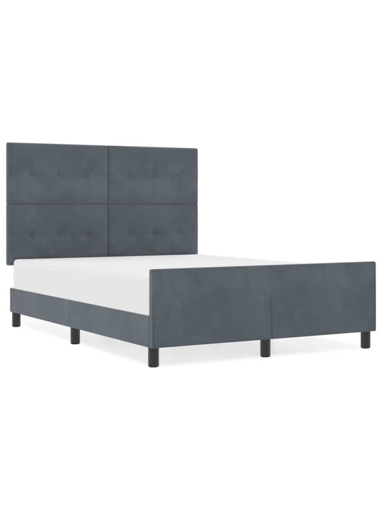 Voodi raam peaga tumehall 160 x 200 cm samet