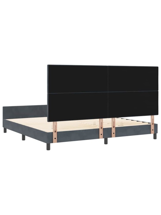 Voodi raam peaga tumehall 200 x 200 cm samet