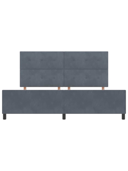 Voodi raam peaga tumehall 200 x 200 cm samet
