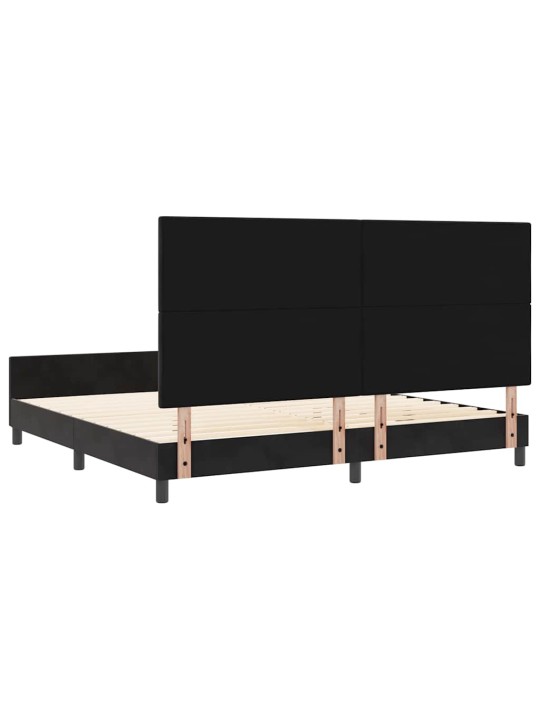 Voodi raam peaga must 200 x 200 cm samet