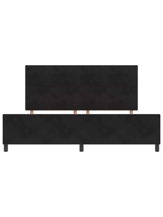 Voodi raam peaga must 200 x 200 cm samet