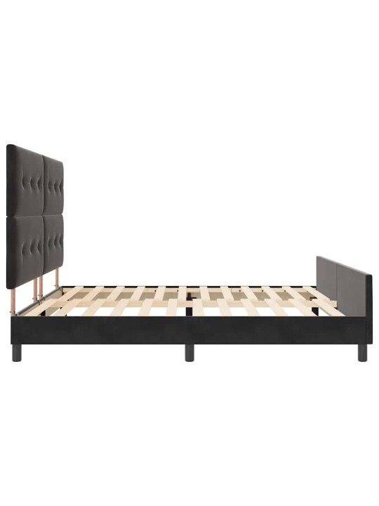 Voodi raam peaga must 200 x 200 cm samet