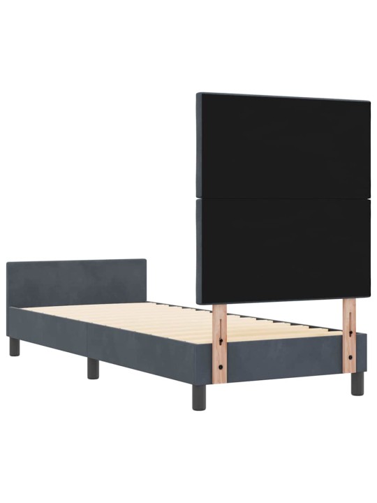 Voodi raam peaga tumehall 80 x 200 cm samet