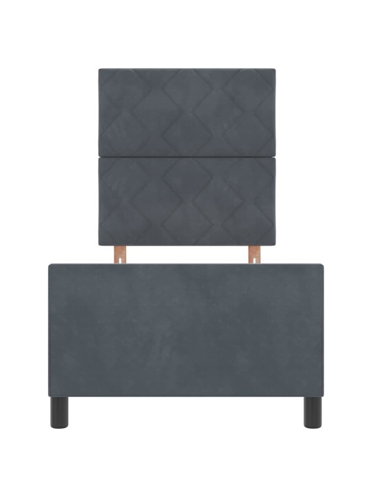Voodi raam peaga tumehall 80 x 200 cm samet