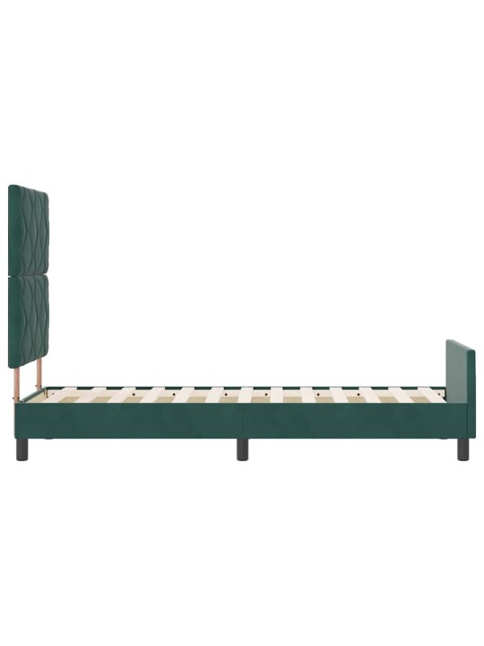 Voodi raam peaga tumeroheline 80 x 200 cm samet