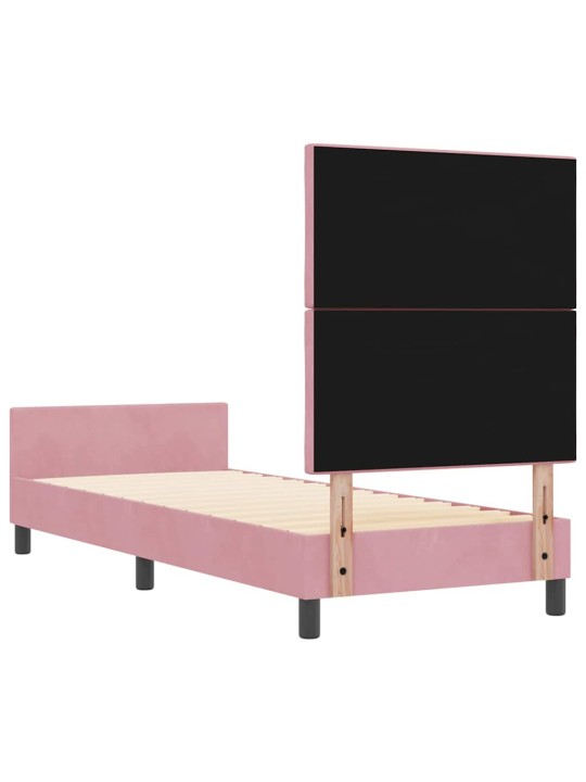 Voodi raam peaga roosa 80 x 200 cm samet