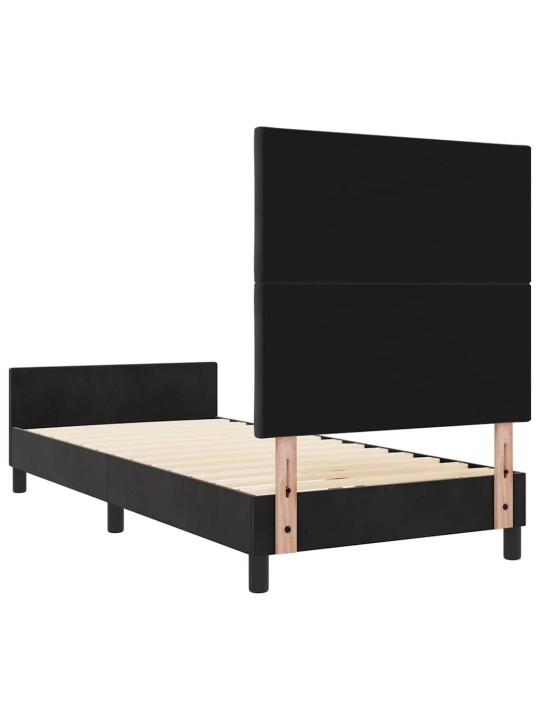Voodi raam peaga must 100 x 200 cm samet