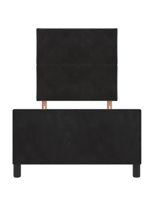 Voodi raam peaga must 100 x 200 cm samet