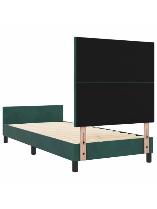 Voodi raam peaga tumeroheline 100 x 200 cm samet