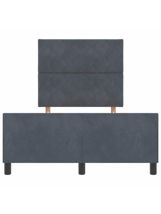 Voodi raam peaga tumehall 120 x 190 cm samet