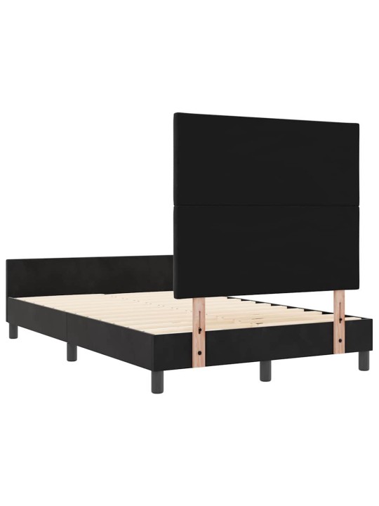 Voodi raam peaga must 120 x 190 cm samet