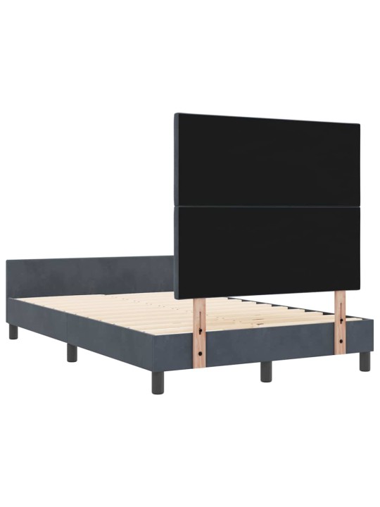 Voodi raam peaga tumehall 120 x 200 cm samet