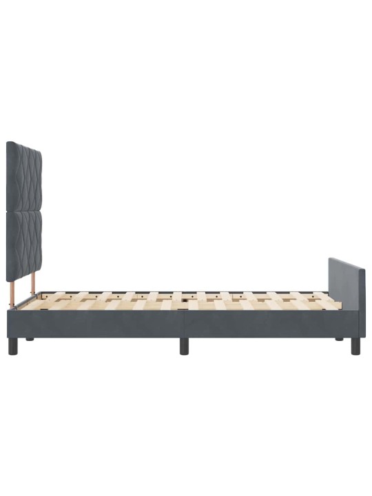 Voodi raam peaga tumehall 120 x 200 cm samet