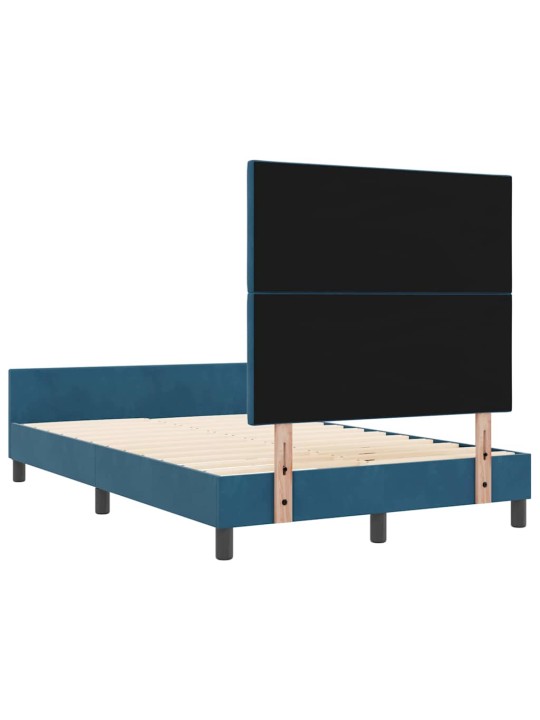 Voodi raam peaga tumesinine 120 x 200 cm samet