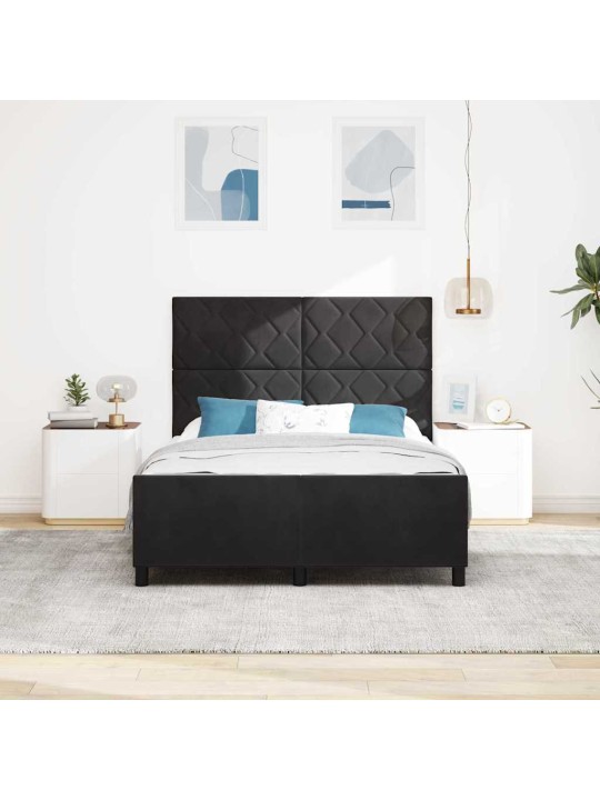Voodi raam peaga must 140 x 190 cm samet