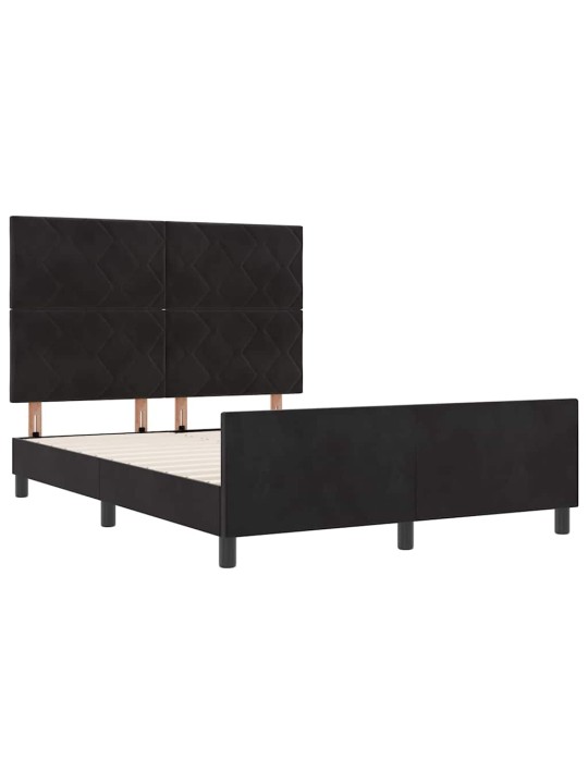 Voodi raam peaga must 140 x 190 cm samet