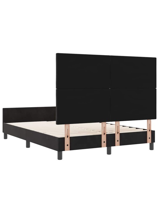 Voodi raam peaga must 140 x 190 cm samet