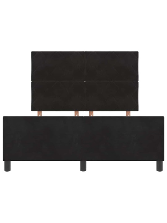 Voodi raam peaga must 140 x 190 cm samet