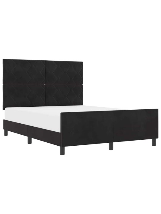 Voodi raam peaga must 140 x 190 cm samet