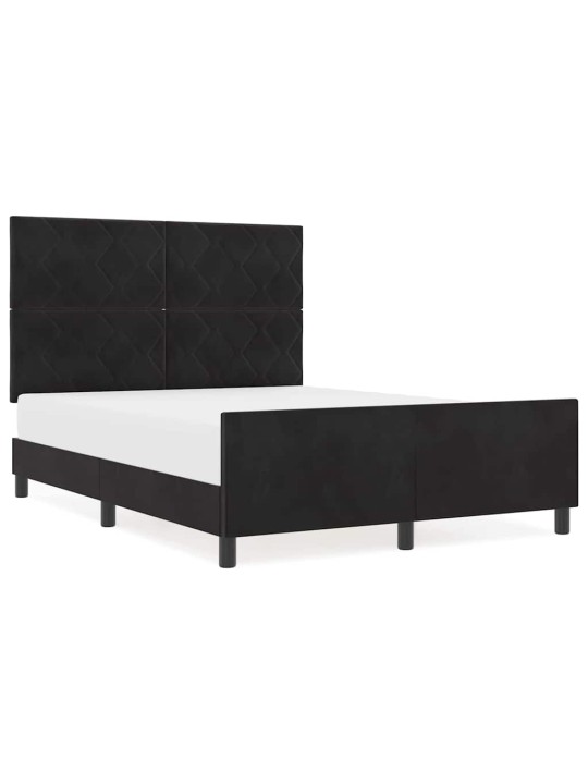 Voodi raam peaga must 140 x 190 cm samet