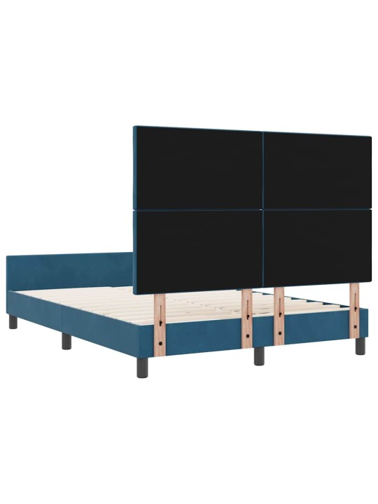 Voodi raam peaga tumesinine 140 x 200 cm samet