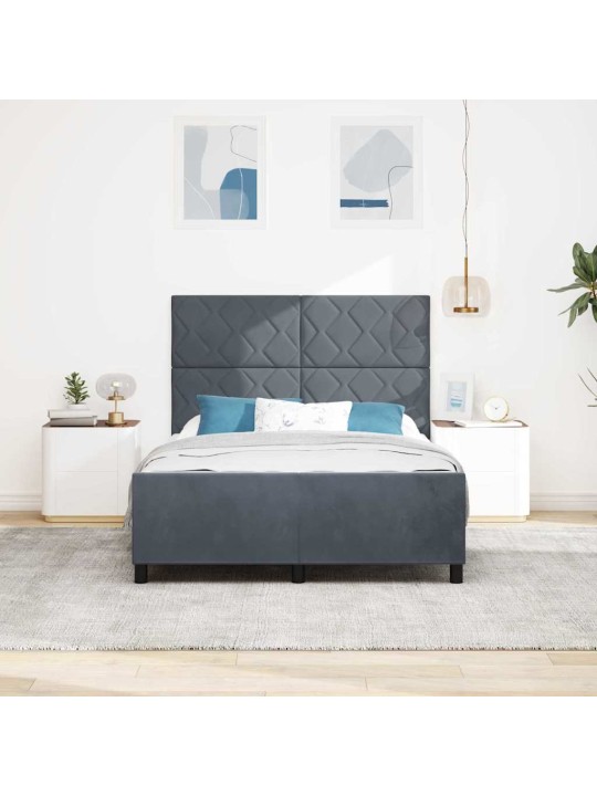 Voodi raam peaga tumehall 160 x 200 cm samet