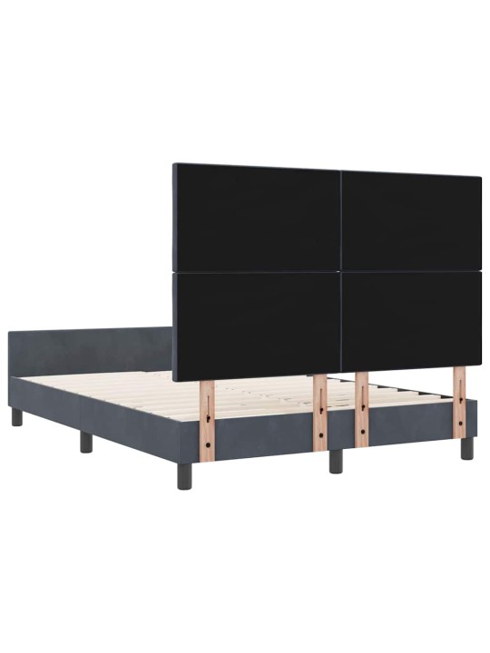 Voodi raam peaga tumehall 160 x 200 cm samet