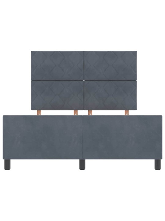 Voodi raam peaga tumehall 160 x 200 cm samet