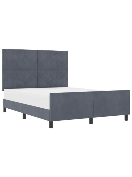 Voodi raam peaga tumehall 160 x 200 cm samet