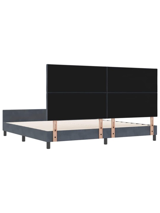 Voodi raam peaga tumehall 200 x 200 cm samet