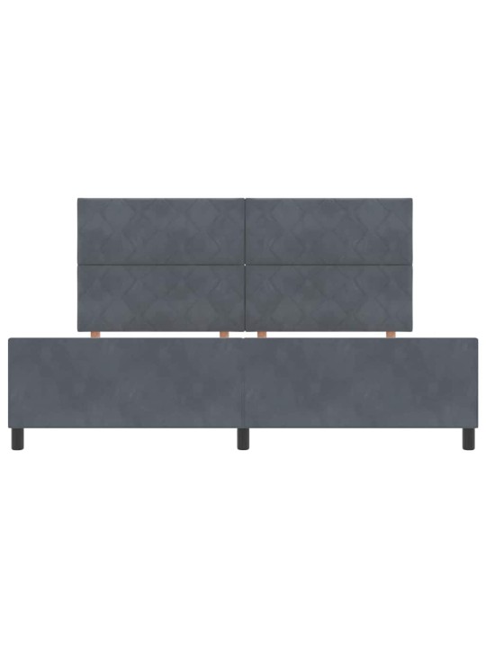 Voodi raam peaga tumehall 200 x 200 cm samet