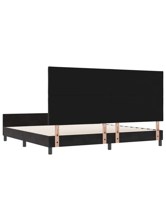 Voodi raam peaga must 200 x 200 cm samet