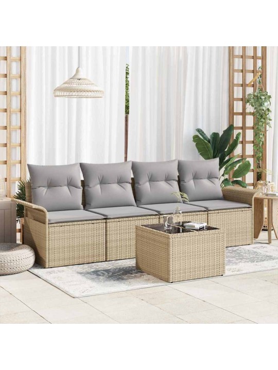 Aia diivanikomplekt padjaga 5 tk beež ja hall 55 x 55 x 37 cm