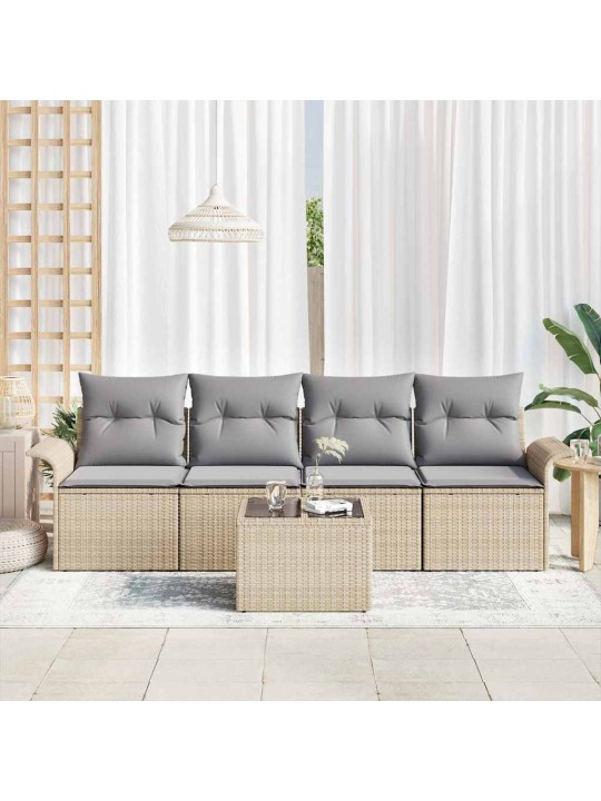 Aia diivanikomplekt padjaga 5 tk beež ja hall 55 x 55 x 37 cm