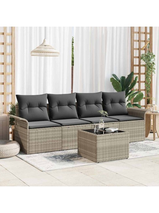 Aia diivanikomplekt 5 tk helehall, tumehall 55 x 55 x 37 cm