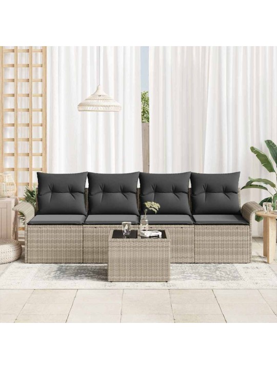 Aia diivanikomplekt 5 tk helehall, tumehall 55 x 55 x 37 cm