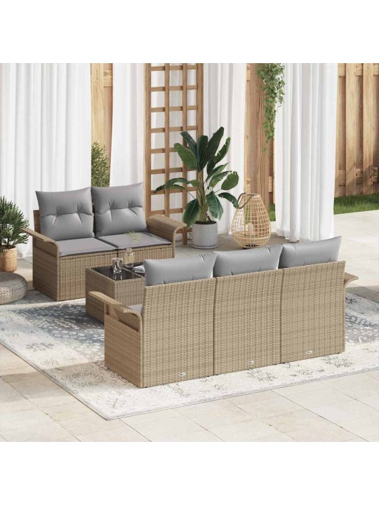 Aia diivanikomplekt padjaga 6 tk beež ja hall 55 x 55 x 37 cm