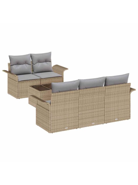 Aia diivanikomplekt padjaga 6 tk beež ja hall 55 x 55 x 37 cm