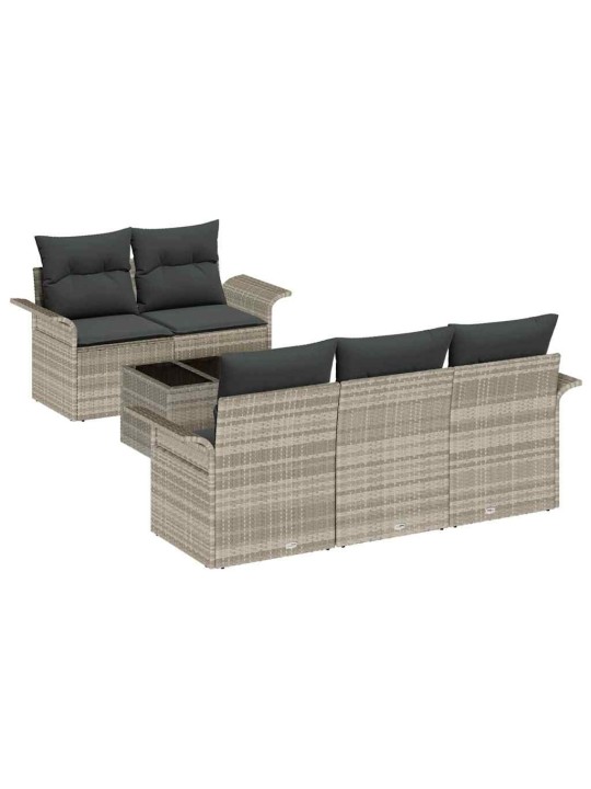 Aia diivanikomplekt 6 tk helehall ja tumehall 55 x 55 x 37 cm