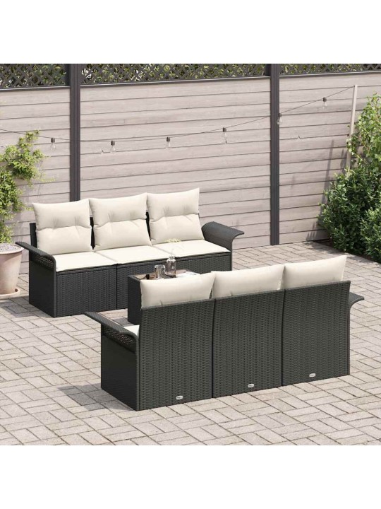 Aia diivanikomplekt padjaga 7 tk must ja kreem 55 x 55 x 37 cm