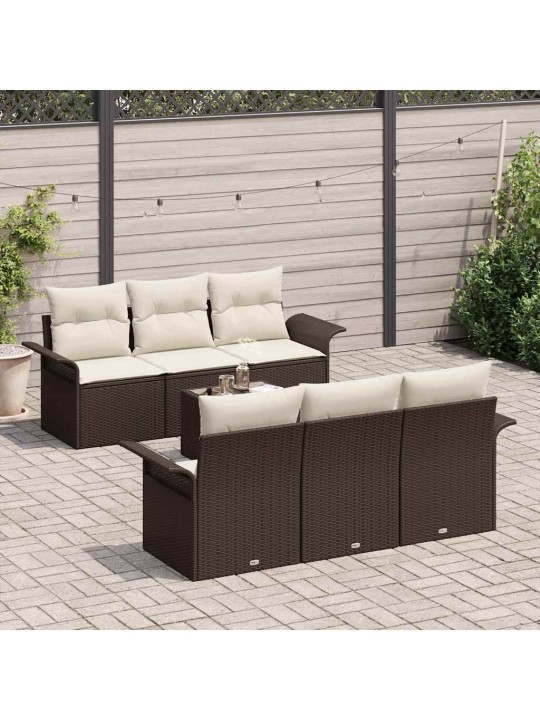 Aia diivanikomplekt 7 tk pruun ja kreem 55 x 55 x 37 cm