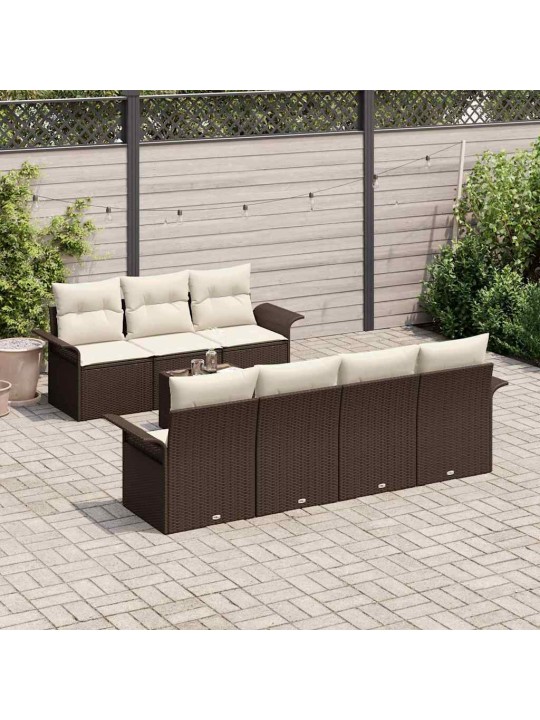 Aia diivanikomplekt 8 tk pruun ja kreem 55 x 55 x 37 cm