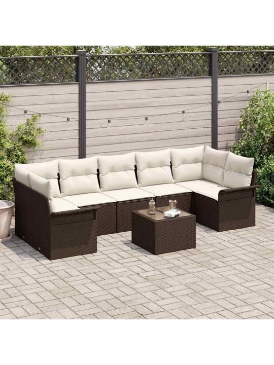 Aia diivanikomplekt padjaga 8 tk pruun, kreem 55 x 55 x 37 cm