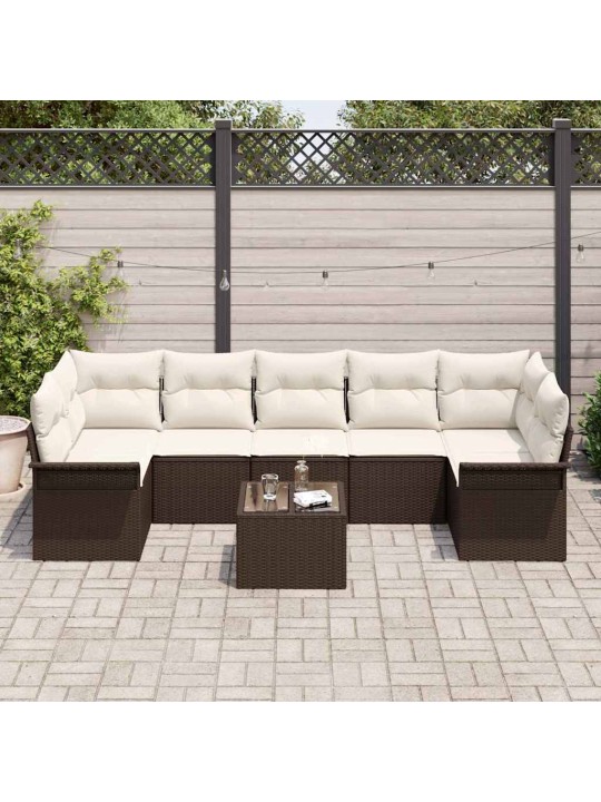 Aia diivanikomplekt padjaga 8 tk pruun, kreem 55 x 55 x 37 cm