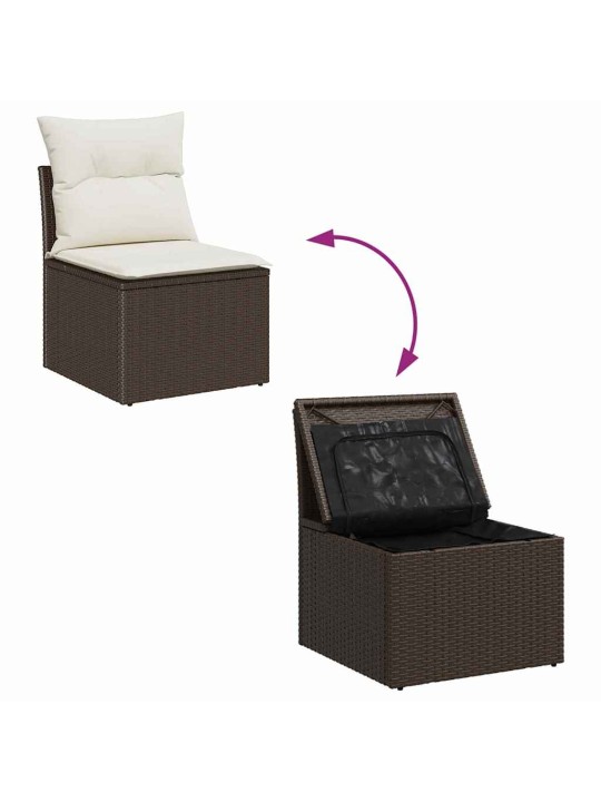 Aia diivanikomplekt padjaga 8 tk pruun, kreem 55 x 55 x 37 cm